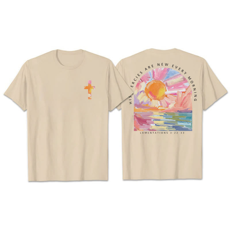 Christianartworkshop Le sue misericordie si rinnovano ogni mattina T-shirt - Beige - 2XL - image 9
