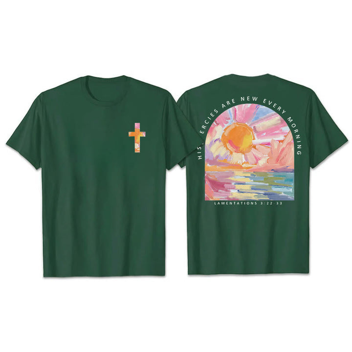 Christianartworkshop Le sue misericordie si rinnovano ogni mattina T-shirt - Verde scuro - 2XL - image 21