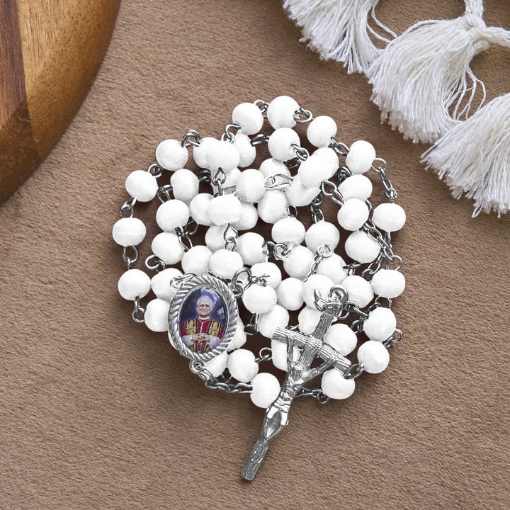 Christianartworkshop Rosario in grani di legno rosso di Papa Leone XIV in commemorazione di un tesoro spirituale - image 14