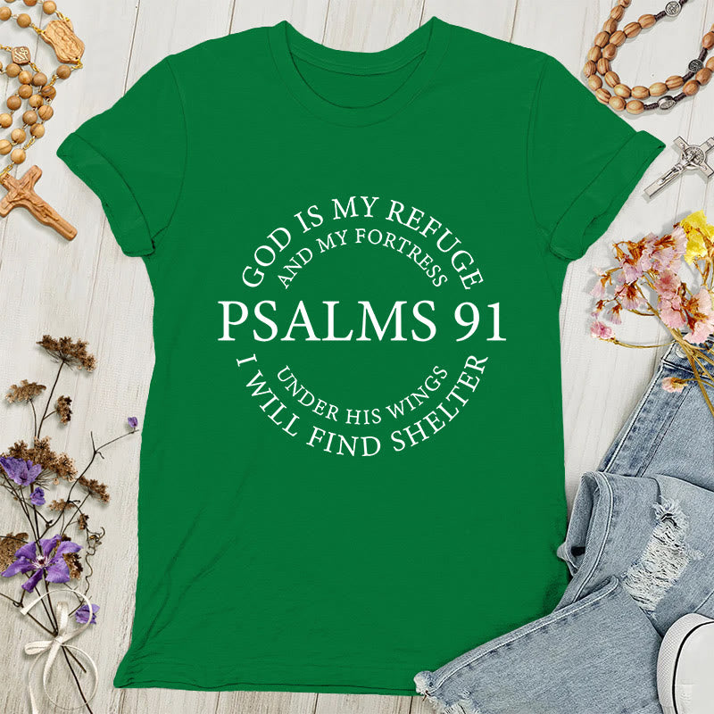 Christianartworkshop Salmi 91 Tee - Maglietta da donna ispiratrice - Verde - 4XL - image 3