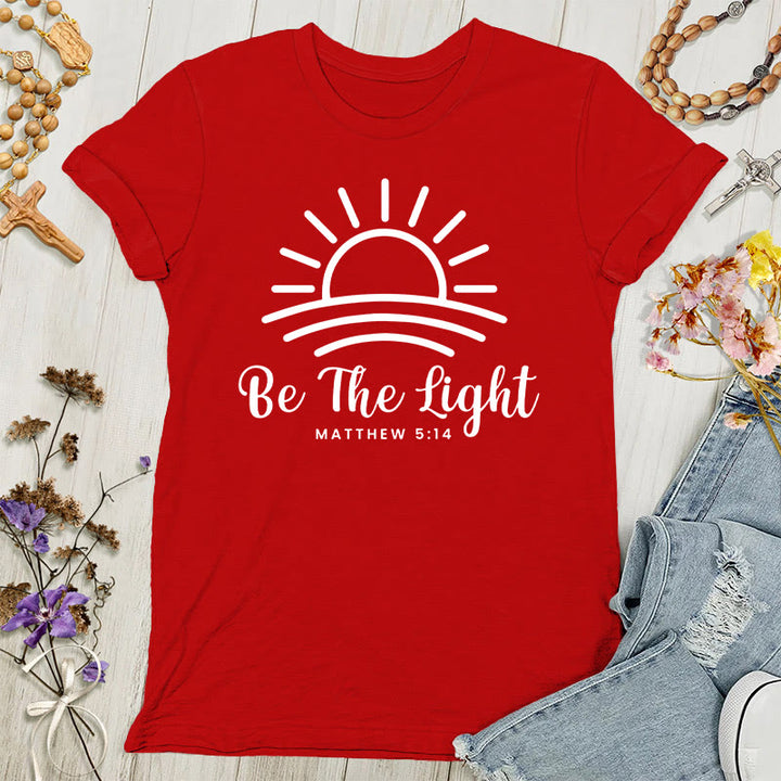 Christianartworkshop Be the Light Sunrise - Maglietta da donna - Rosso - 4XL - image 2