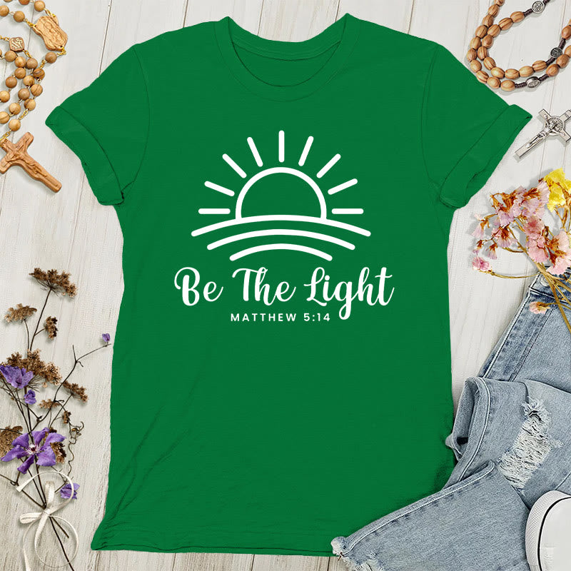 Christianartworkshop Be the Light Sunrise - Maglietta da donna - Verde - 4XL - image 4
