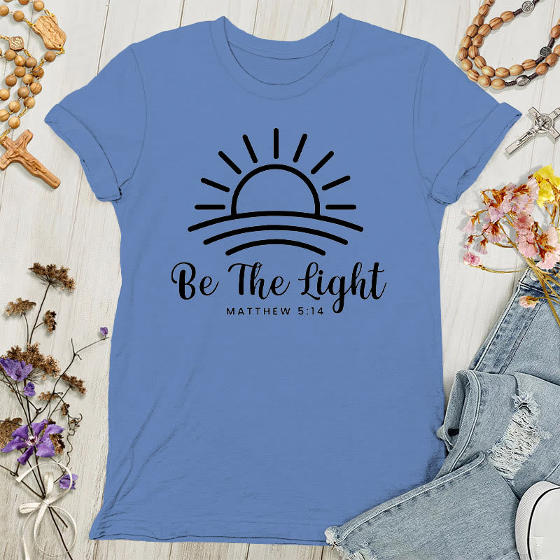Christianartworkshop Be the Light Sunrise - Maglietta da donna - Blu - 4XL - image 1