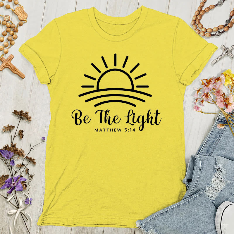 Christianartworkshop Be the Light Sunrise - Maglietta da donna - Oro - 4XL - image 0