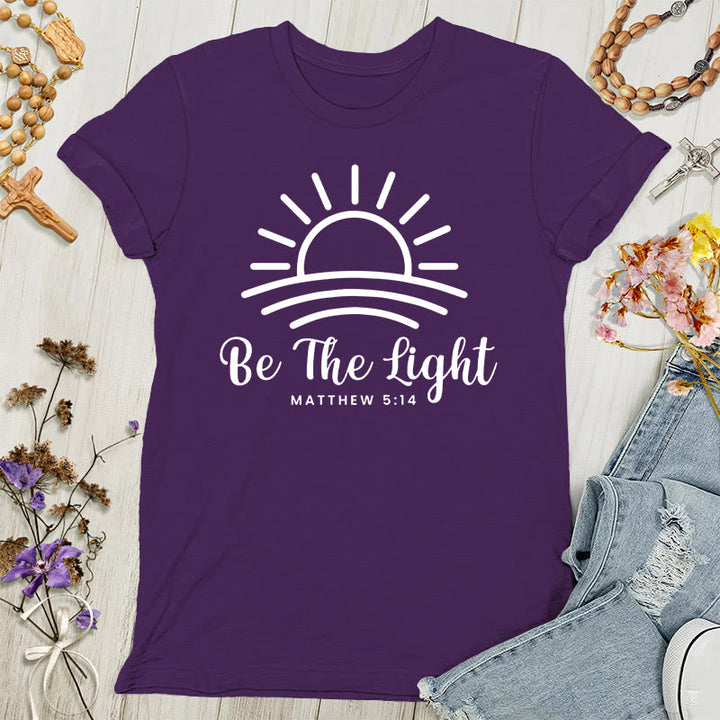 Christianartworkshop Be the Light Sunrise - Maglietta da donna - Viola - 4XL - image 3