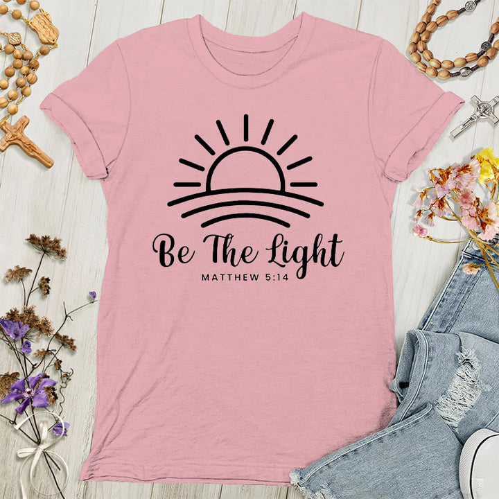 Christianartworkshop Be the Light Sunrise - Maglietta da donna - Rosa chiaro - 4XL - image 7