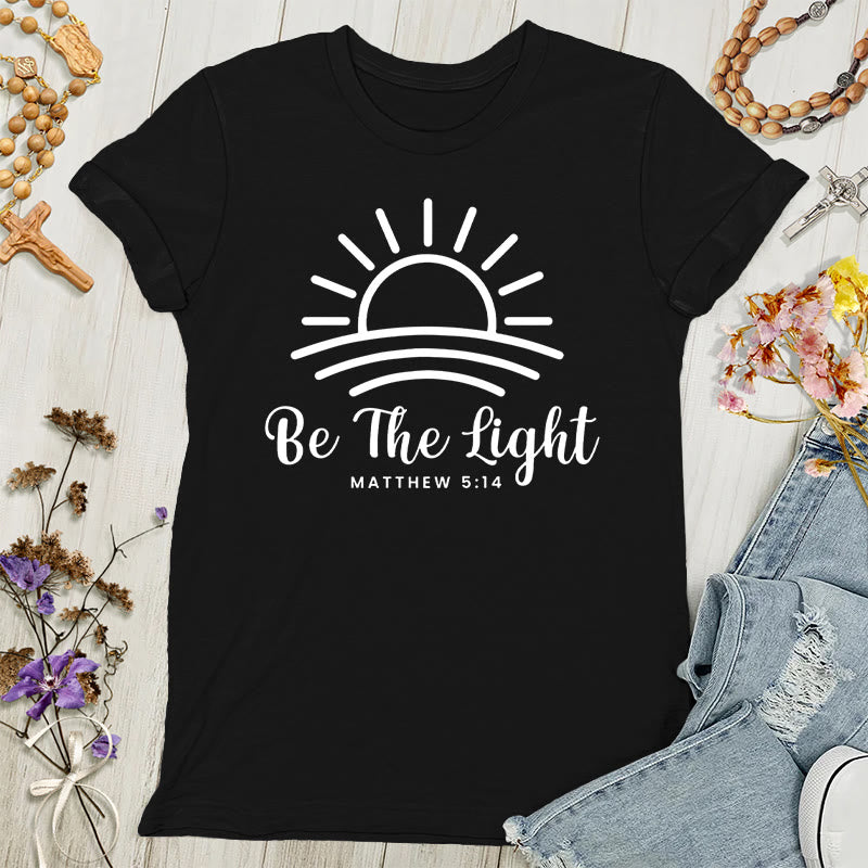 Christianartworkshop Be the Light Sunrise - Maglietta da donna - Nero - 4XL - image 8