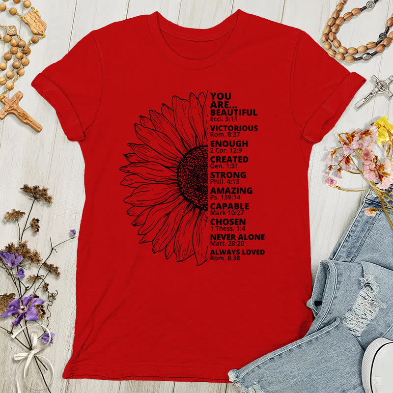 Christianartworkshop Maglietta da donna Girasole Grato Benedetta - Rosso - 4XL - image 6