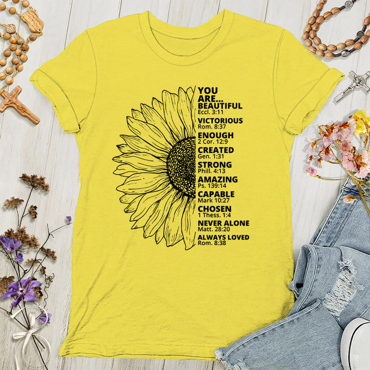 Christianartworkshop Maglietta da donna Girasole Grato Benedetta - Oro - 4XL - image 0