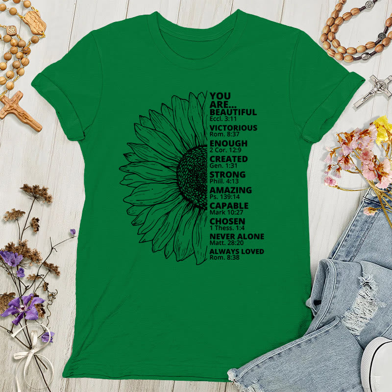 Christianartworkshop Maglietta da donna Girasole Grato Benedetta - Verde - 4XL - image 3