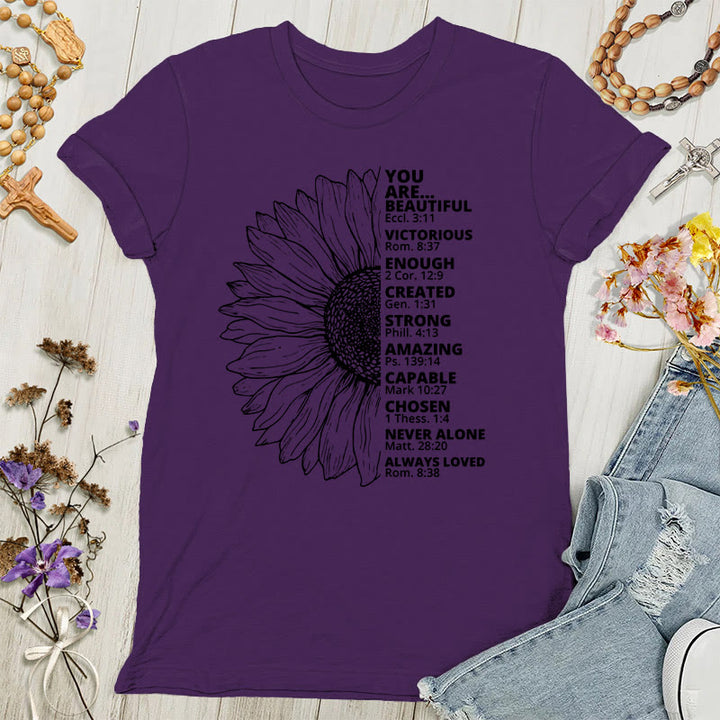 Christianartworkshop Maglietta da donna Girasole Grato Benedetta - Viola - 4XL - image 2