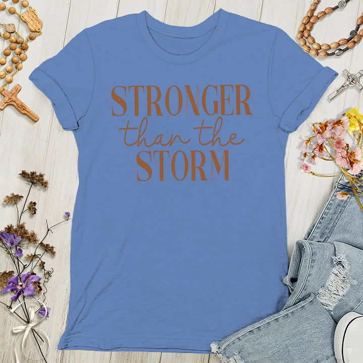 Christianartworkshop Storm Conqueror: Maglietta da donna con messaggio di empowerment - Blu - 4XL - image 5