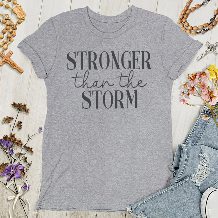 Christianartworkshop Storm Conqueror: Maglietta da donna con messaggio di empowerment - Grigio - 4XL - image 1