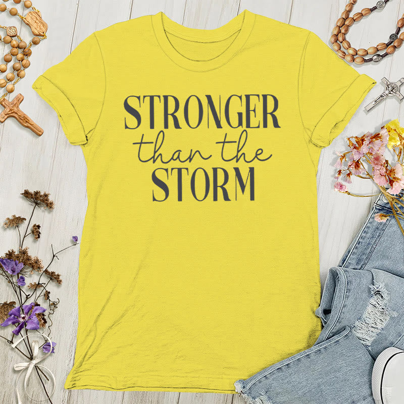 Christianartworkshop Storm Conqueror: Maglietta da donna con messaggio di empowerment - Giallo - 4XL - image 0