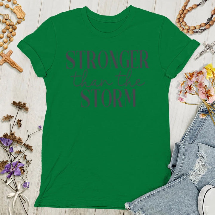 Christianartworkshop Storm Conqueror: Maglietta da donna con messaggio di empowerment - Verde - 4XL - image 6