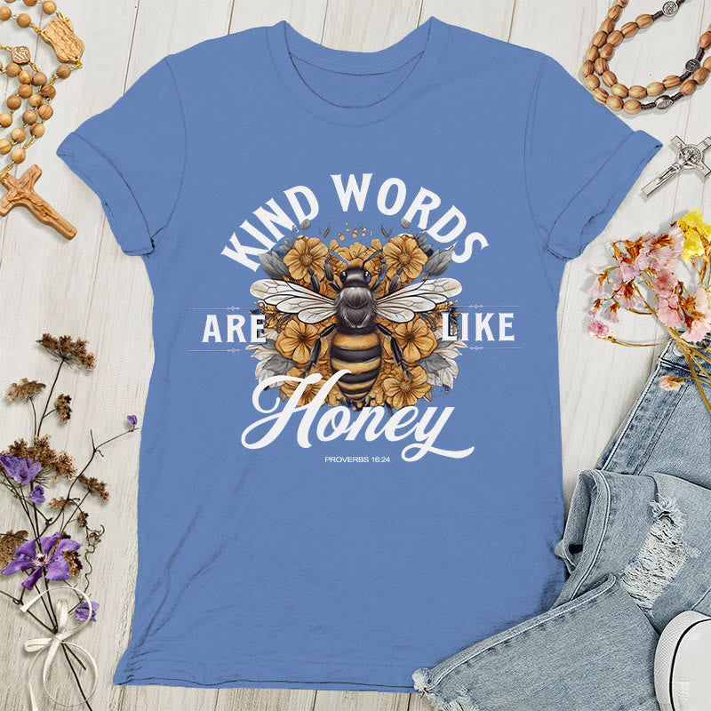 Christianartworkshop Dolce come il miele: parole gentili T-shirt da donna - Blu - 4XL - image 3