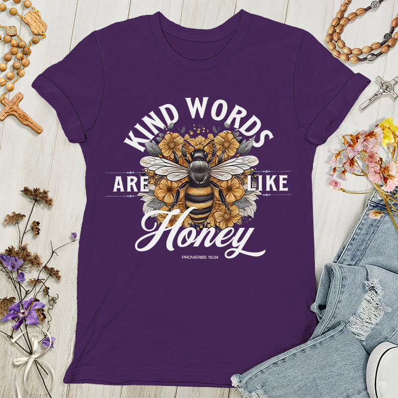 Christianartworkshop Dolce come il miele: parole gentili T-shirt da donna - Viola - 4XL - image 4