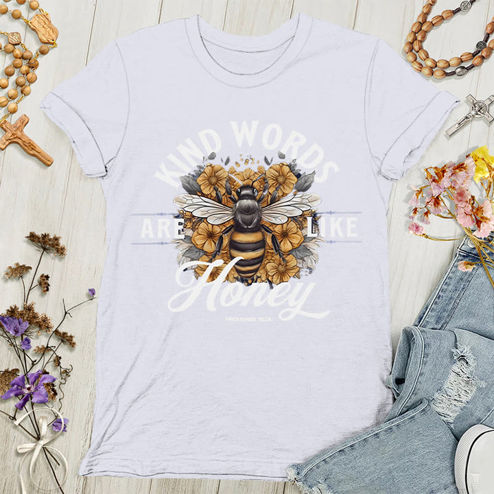 Christianartworkshop Dolce come il miele: parole gentili T-shirt da donna - Bianco - 4XL - image 8