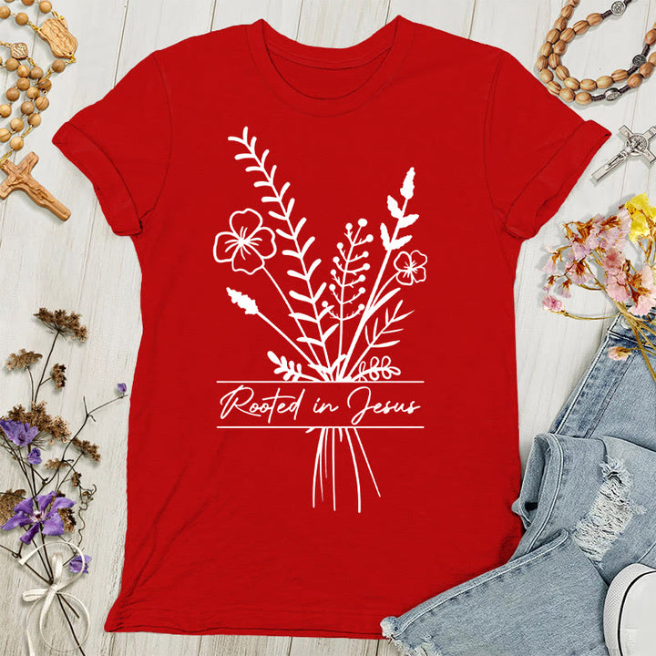 Christianartworkshop Radicato in Gesù T-shirt da donna - Rosso - 4XL - image 1