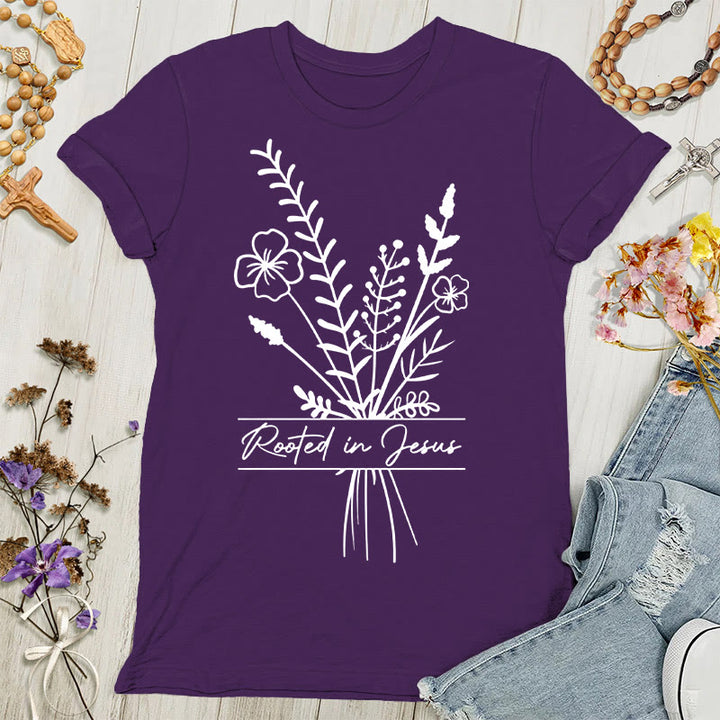 Christianartworkshop Radicato in Gesù T-shirt da donna - Viola - 4XL - image 4