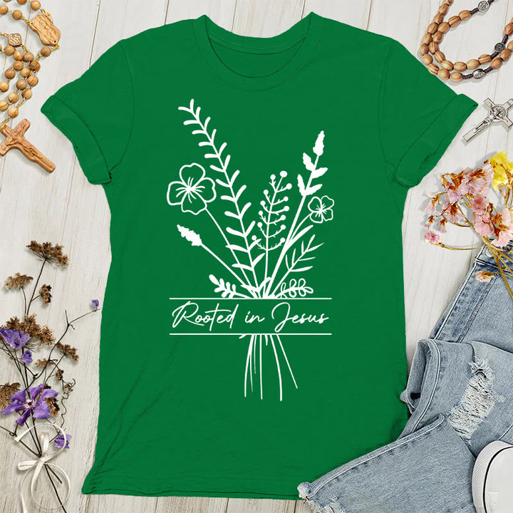 Christianartworkshop Radicato in Gesù T-shirt da donna - Verde - 4XL - image 3