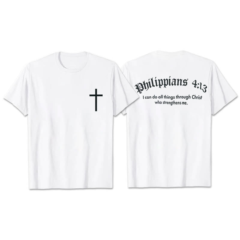Christianartworkshop Filippesi 4:13 "Posso fare ogni cosa" Maglietta Forza - Bianco - 2XL - image 4