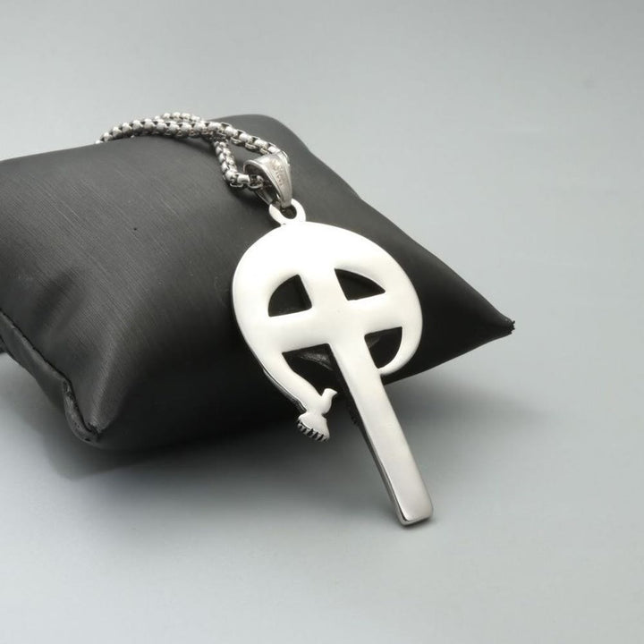 Christianartworkshop Crocifisso Sacro Antico in Stile Retrò con Colomba dello Spirito Santo e Veni Creator Spiritus - image 2