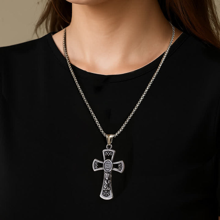 Christianartworkshop Collana con preghiera a forma di croce "Dio benedica questo bambino" - image 3