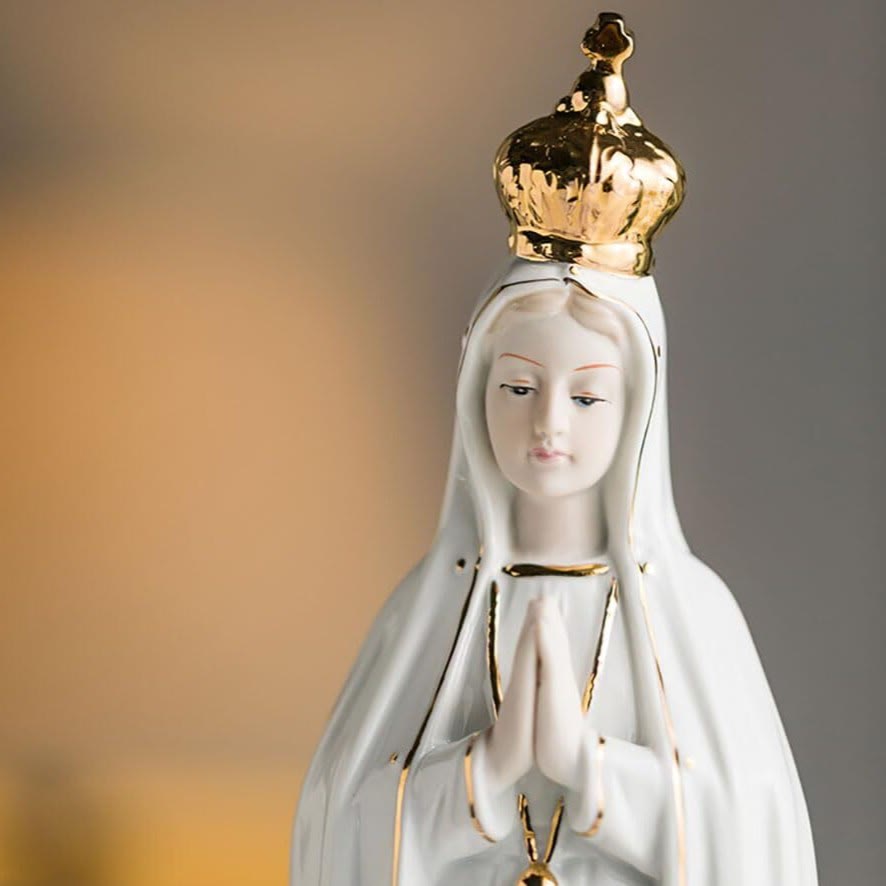 Christianartworkshop Statua classica della Madonna di Fatima, ornamento sacro per la casa, per angoli di preghiera - image 1