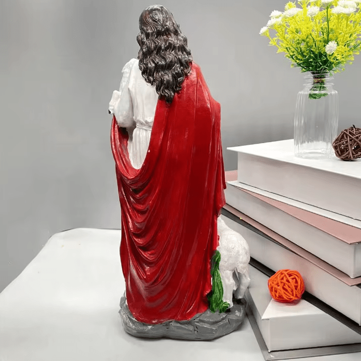 Christianartworkshop Sacro Cuore Buon Pastore con Agnello Scultura: invita la fede nella tua casa - image 5