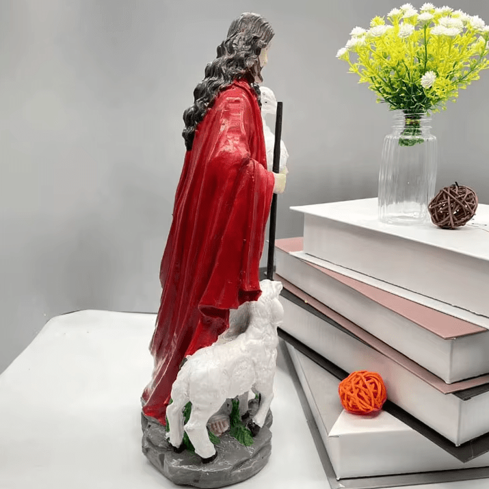 Christianartworkshop Sacro Cuore Buon Pastore con Agnello Scultura: invita la fede nella tua casa - image 4