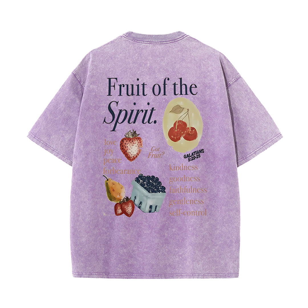 Christianartworkshop Maglietta unisex lavata double face Fruit Of The Spirit - Viola - 5XL - image 11