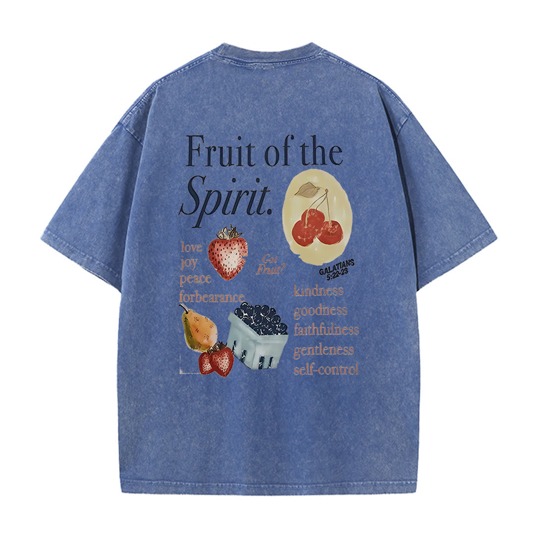 Christianartworkshop Maglietta unisex lavata double face Fruit Of The Spirit - Blu - 5XL - image 9