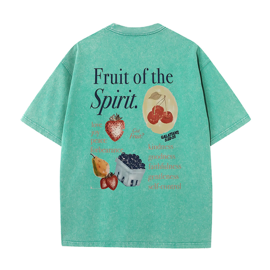 Christianartworkshop Maglietta unisex lavata double face Fruit Of The Spirit - Verde - 5XL - image 13