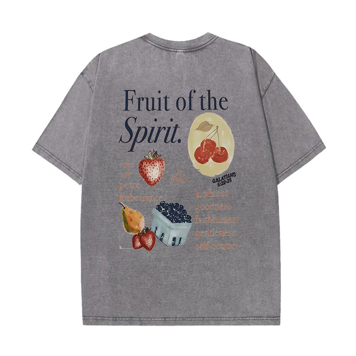 Christianartworkshop Maglietta unisex lavata double face Fruit Of The Spirit - Grigio - 5XL - image 7