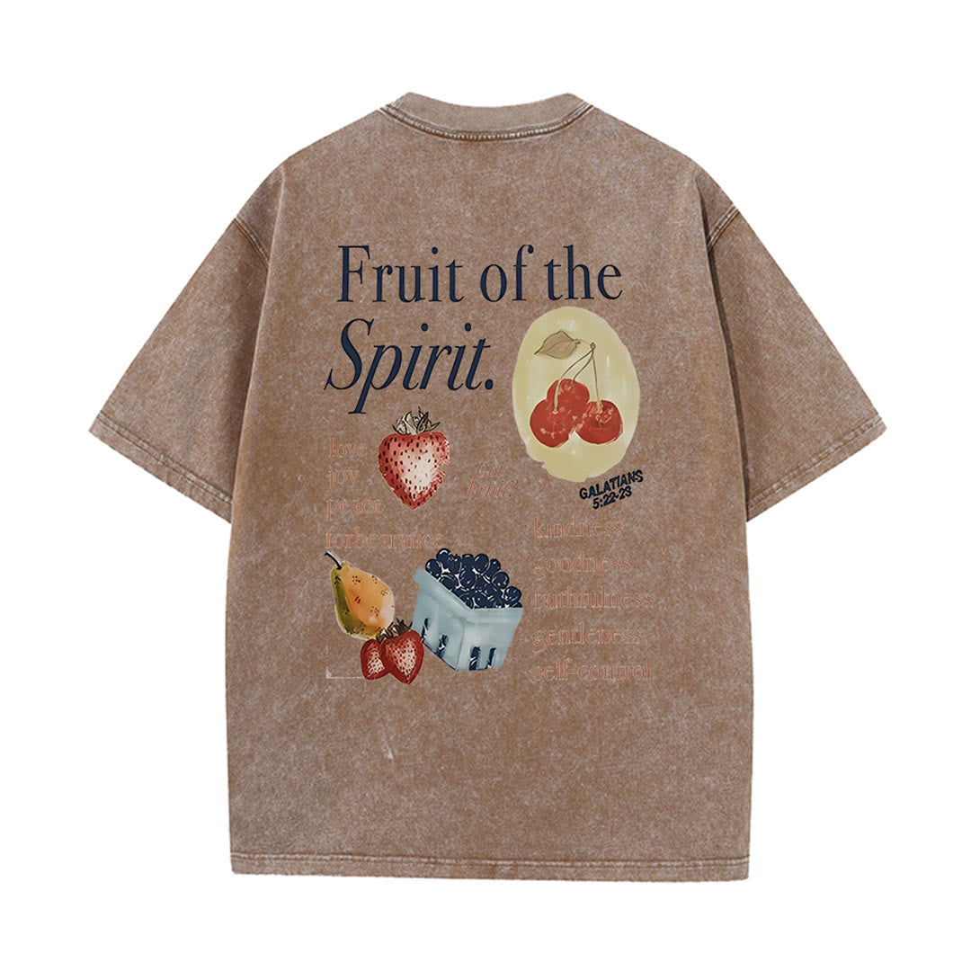 Christianartworkshop Maglietta unisex lavata double face Fruit Of The Spirit - Caffè - 5XL - image 15