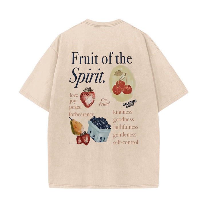 Christianartworkshop Maglietta unisex lavata double face Fruit Of The Spirit - Albicocca - 5XL - image 3