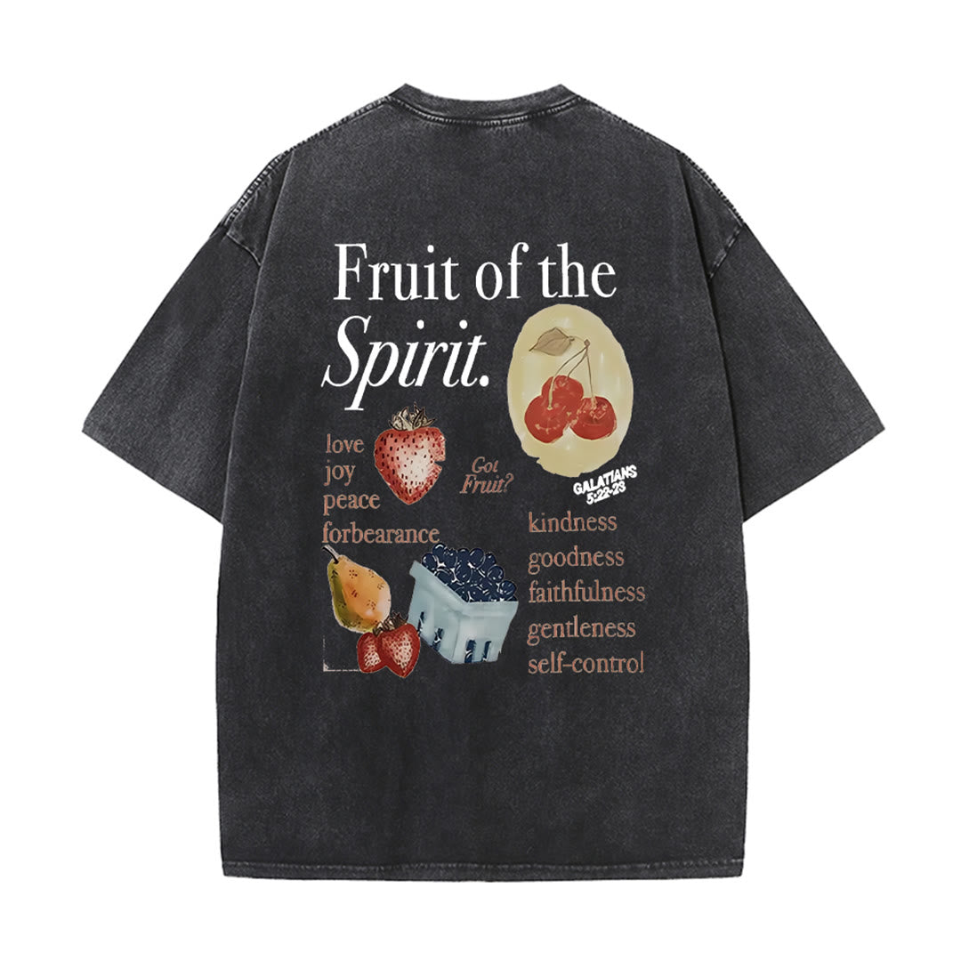Christianartworkshop Maglietta unisex lavata double face Fruit Of The Spirit - Nero - 5XL - image 5