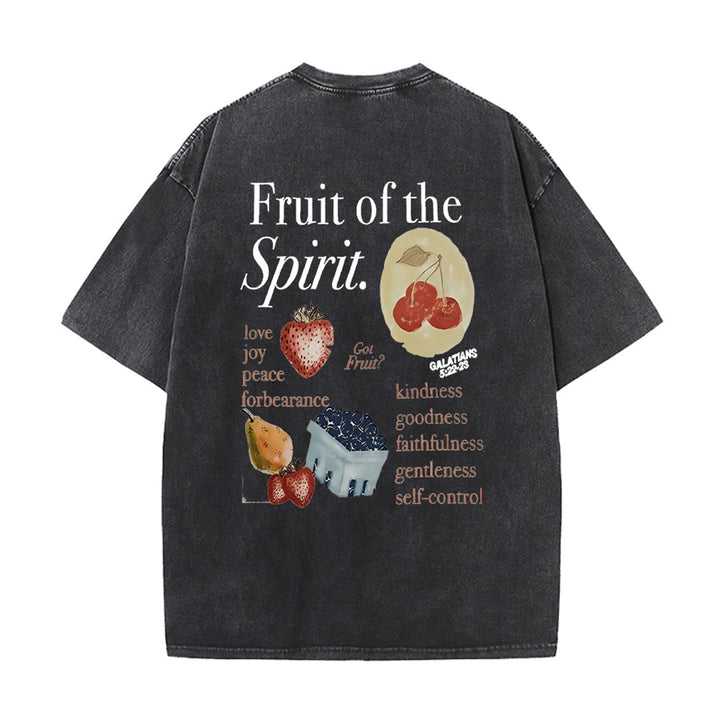 Christianartworkshop Maglietta unisex lavata double face Fruit Of The Spirit - Nero - 5XL - image 5