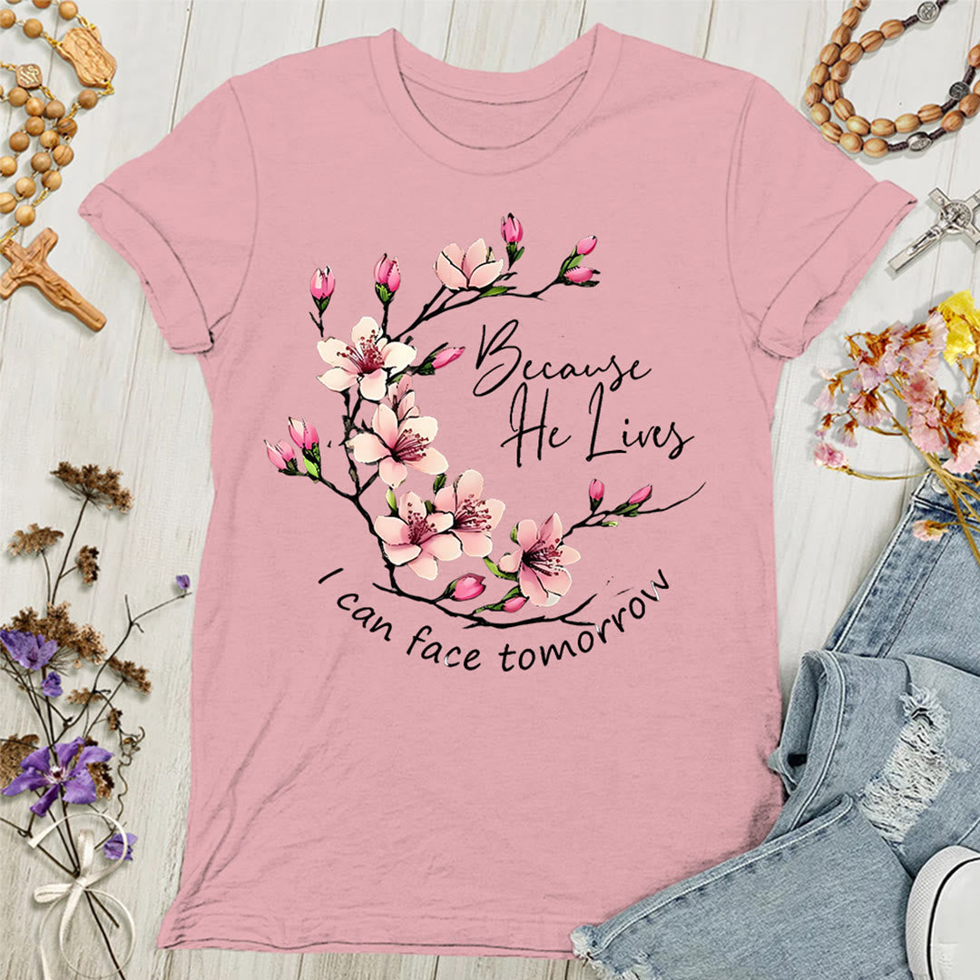 Maglietta da donna Christianartworkshop " Perché Dio vive, posso affrontare il domani" - Rosa - 4XL - image 0