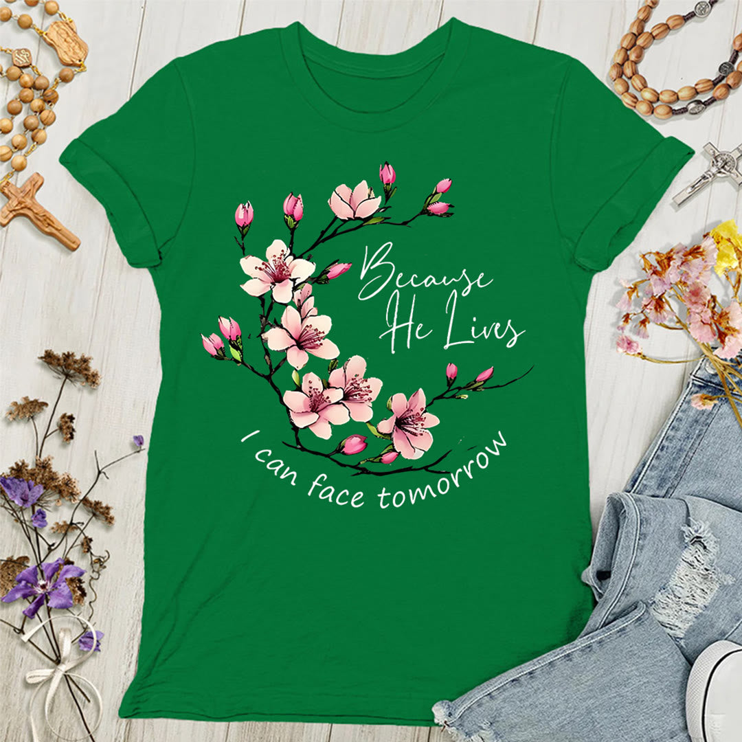 Christianartworkshop Perché Dio vive, posso affrontare il domani - Maglietta da donna - Verde - 4XL - image 7