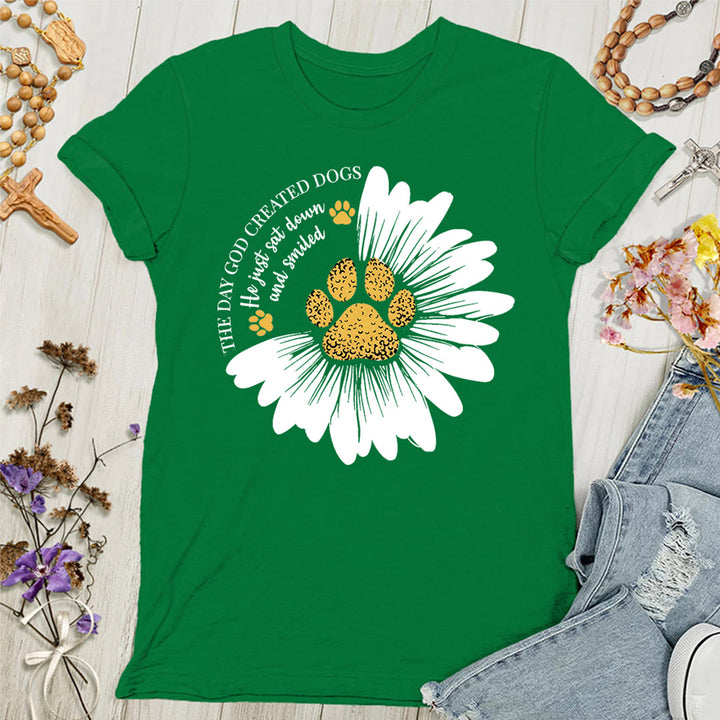 Maglietta da donna "Il giorno in cui Dio creò i cani" Christianartworkshop - Verde - 4XL - image 8