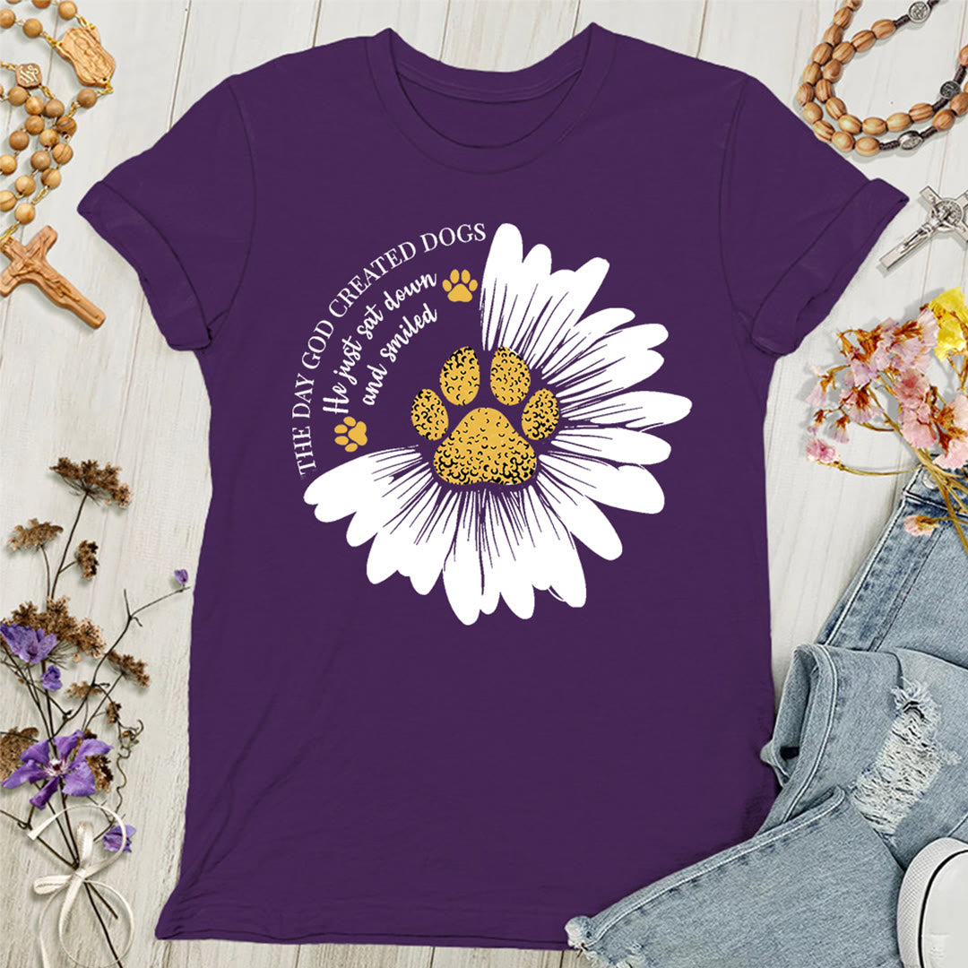Maglietta da donna "Il giorno in cui Dio creò i cani" Christianartworkshop - Viola - 4XL - image 7