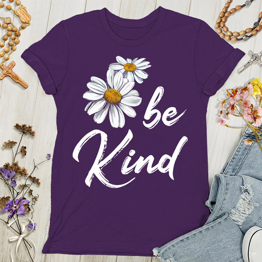Maglietta da donna Christianartworkshop Be Kind Daisy: Condividere la grazia di Dio con gentilezza - Viola - 4XL - image 5