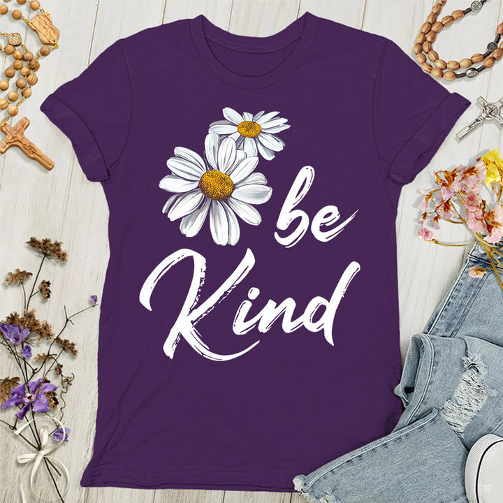 Maglietta da donna Christianartworkshop Be Kind Daisy: Condividere la grazia di Dio con gentilezza - Viola - 4XL - image 5