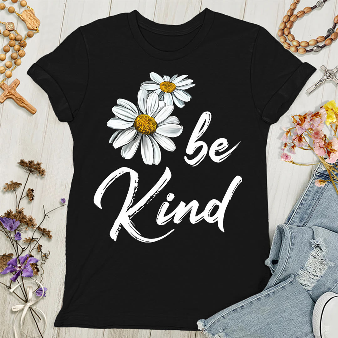 Maglietta da donna Christianartworkshop Be Kind Daisy: Condividere la grazia di Dio con gentilezza - Nero - 4XL - image 6