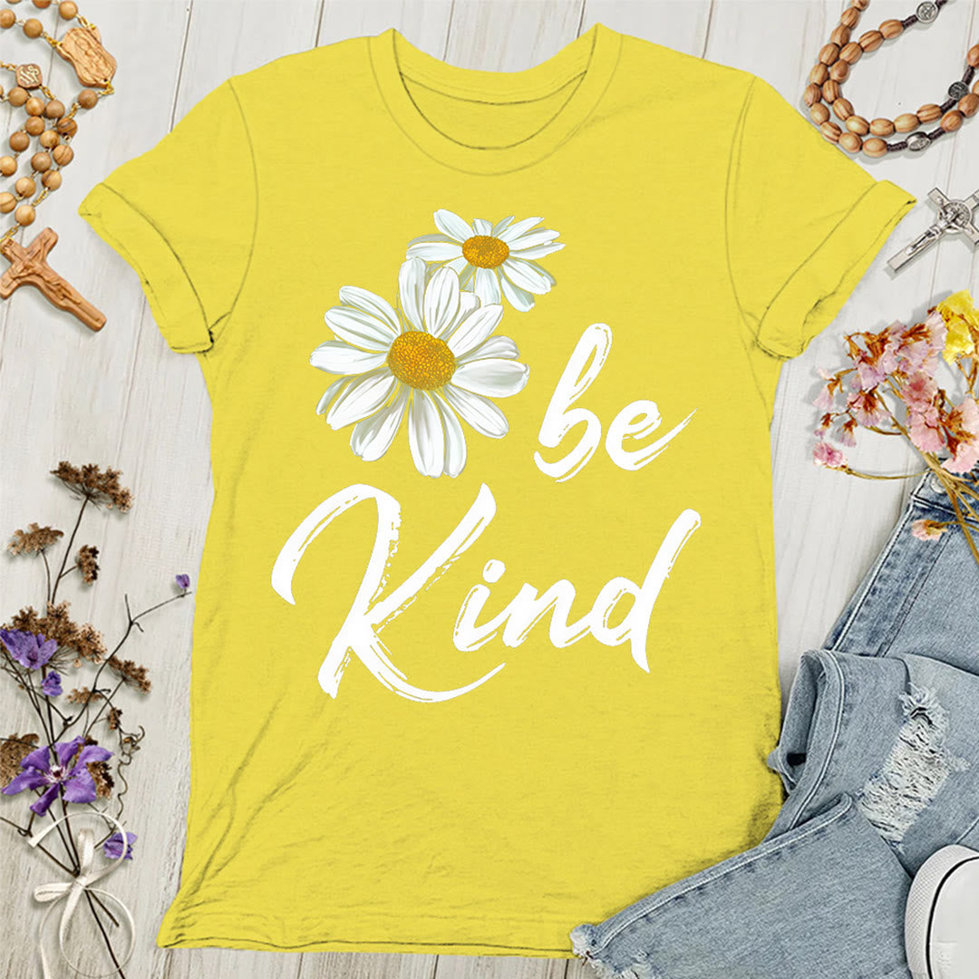 Maglietta da donna Christianartworkshop Be Kind Daisy: Condividere la grazia di Dio con gentilezza - Giallo - 4XL - image 0