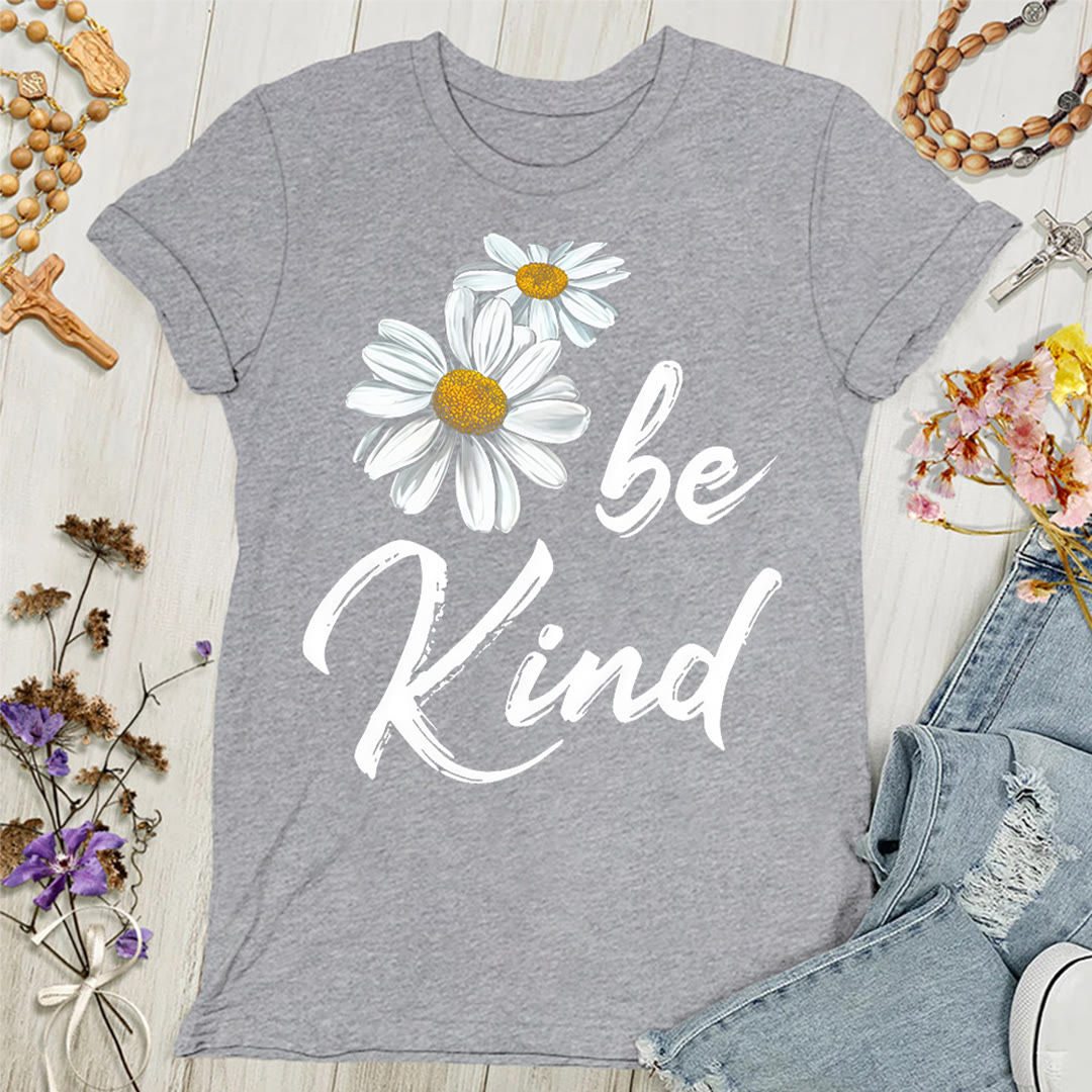Maglietta da donna Christianartworkshop Be Kind Daisy: Condividere la grazia di Dio con gentilezza - Grigio - 4XL - image 4