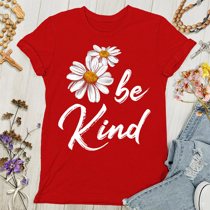 Christianartworkshop Be Kind Daisy Maglietta da donna: condividere la grazia di Dio con gentilezza - Rosso - 4XL - image 8