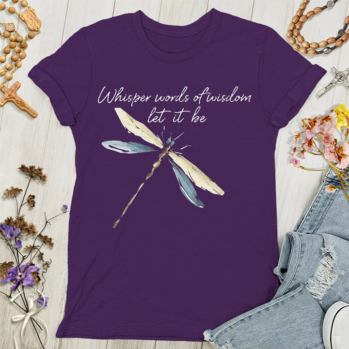 Christianartworkshop Sussurra parole di saggezza Lascia che sia Libellula Maglietta da donna - Viola - 4XL - image 5